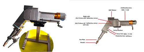 Good price 2000W Fiber Laser Handheld Welding Head With 5m 10m Cable Length online