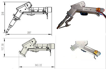 Good price High Speed Handheld Welding Head , Fiber Laser Welding Gun Multifunctional online