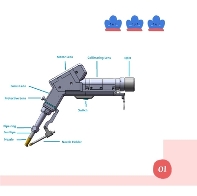 Good price 2000W Stainless Steel Lens Electric Handheld Welding Machine With Adjustable 0~5MM Welding Beam online
